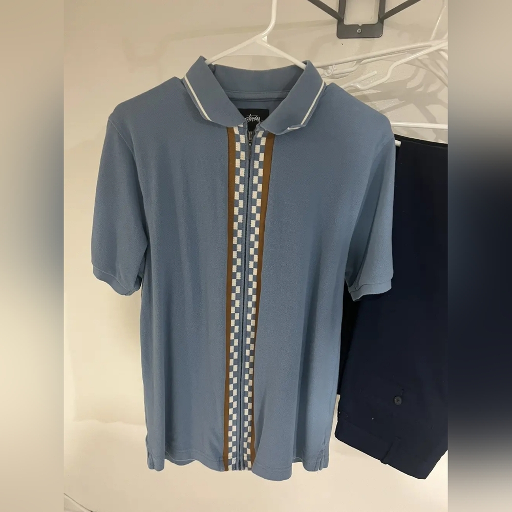 Stüssy Zip-Up Polo Shirt - S